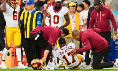 Terry McLaurin carted off field with apparent knee injury