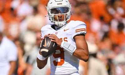 Arch Manning portrait/article image from Yahoo Sports coverage of Texas QB starter discussion.
